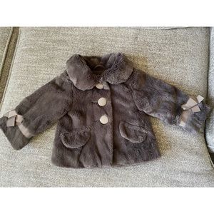 NWOT Lili Gaufrette Baby Fur Coat 6mo